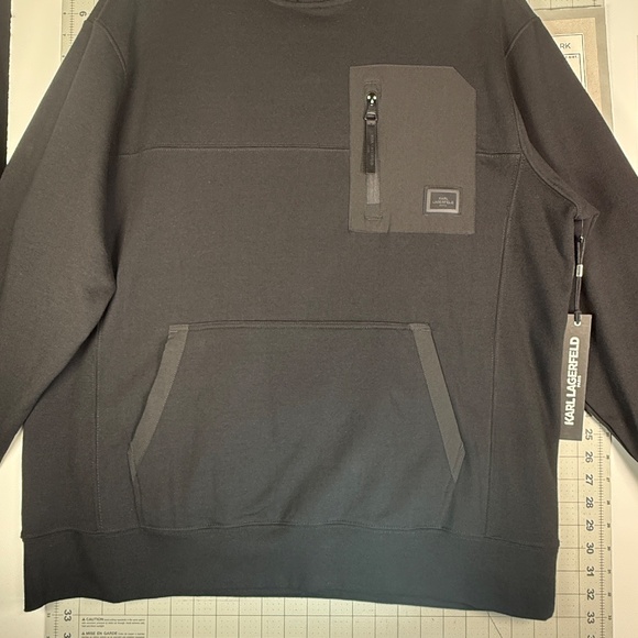 KARL LAGERFELD® PARIS  |  BLACK HOODED SWEATER  |  NEW w/ TAGS  |  MEN-L  | - Picture 4 of 16